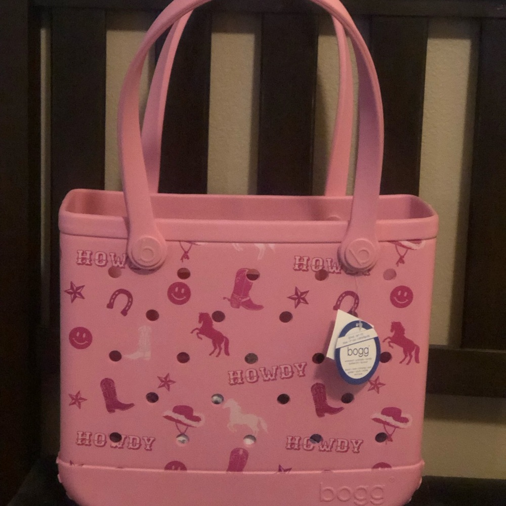 BOGG BAG Pink Western Howdy Print Tote